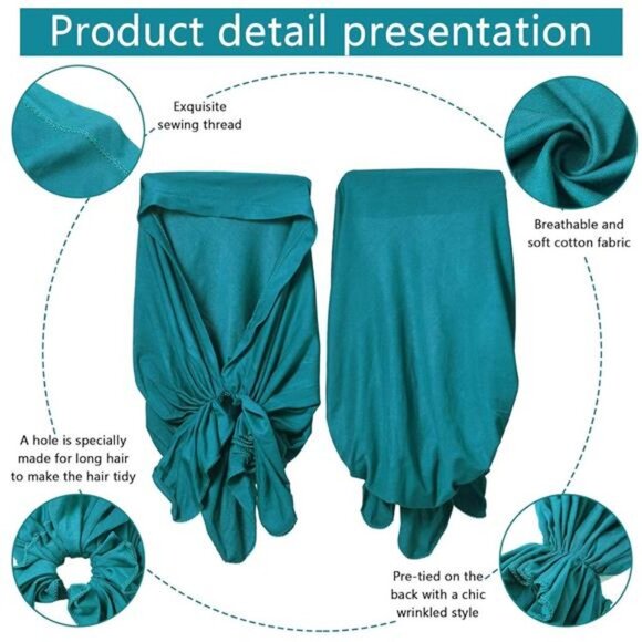 6 Pieces Head Scarf for Women Slip on Pretied Head Scarves Cancer Headwear - Picture 3 of 7